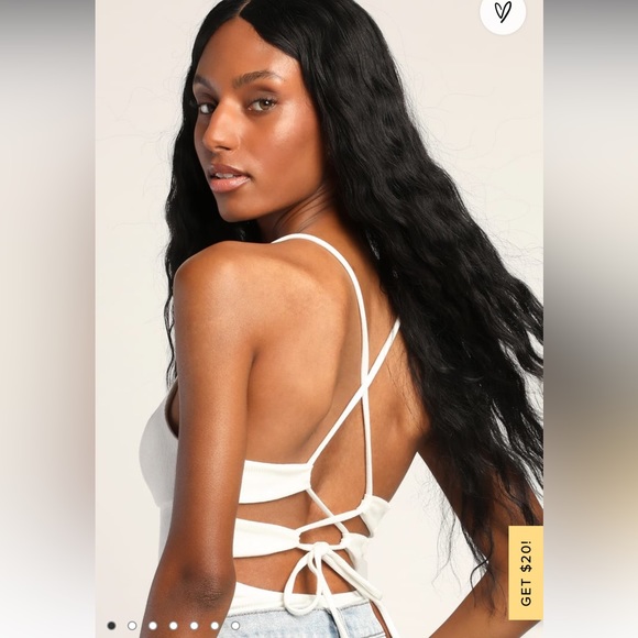 Chic Spin White Sleeveless Lace-Up Backless Bodysuit - Picture 8 of 10